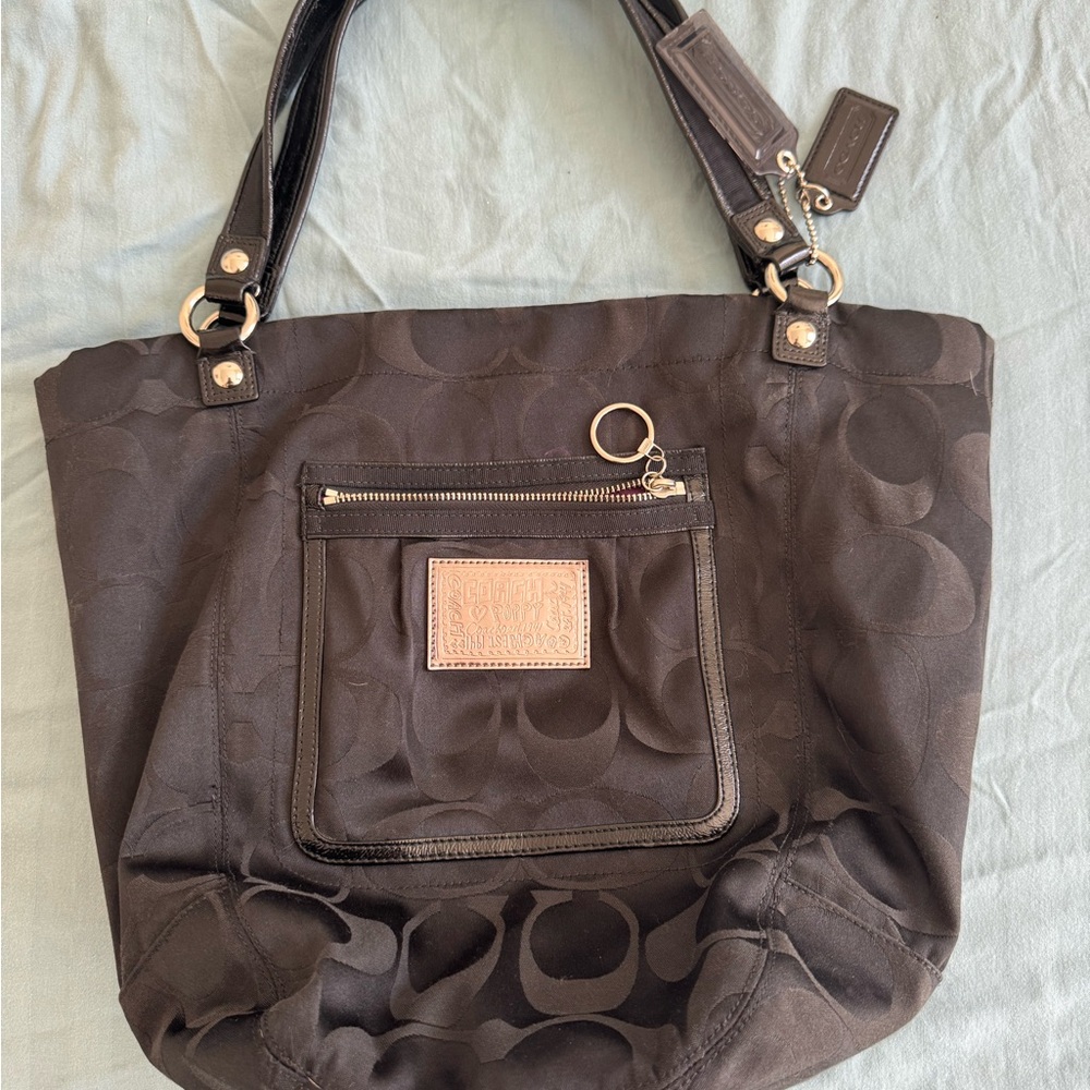 Black Coach Signature Tote Bag - vintage 2000’s